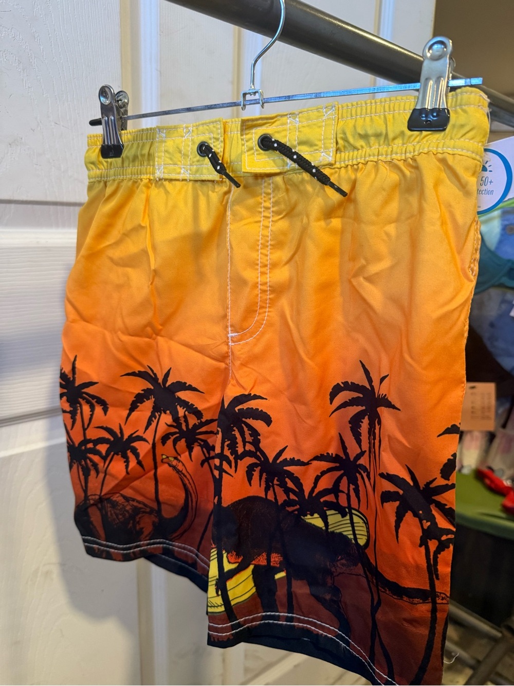 Carter's Yellow-Orange Gradient Palm Print Swim Trunks